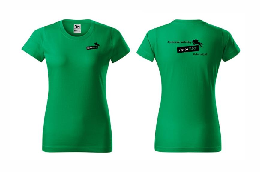 Dámské tričko BASIC Středně zelené Barva: Zelená, Varianta: L
