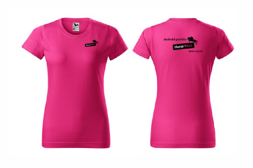 Dámské tričko BASIC Purpurové Barva: Růžová, Varianta: XL
