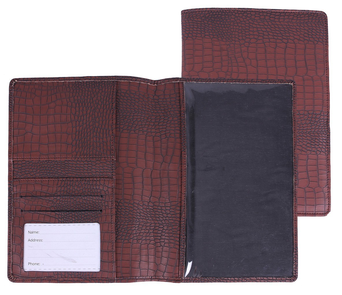 Pouzdro na pas QHP Croco Brown