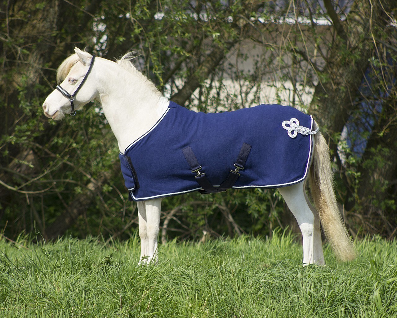 Fleecová deka QHP Falabella Ornament Barva: Blue (modrá), Délka: QHP 90 cm / Standard 60 cm