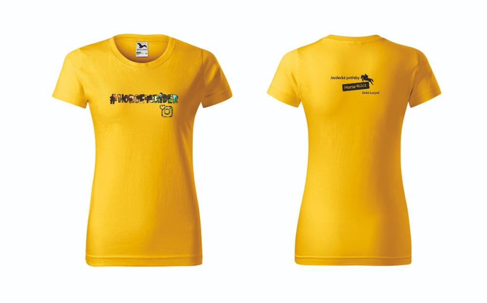 Dámské tričko Horse4Urider s lemem Žluté Barva: Žlutá, Varianta: S