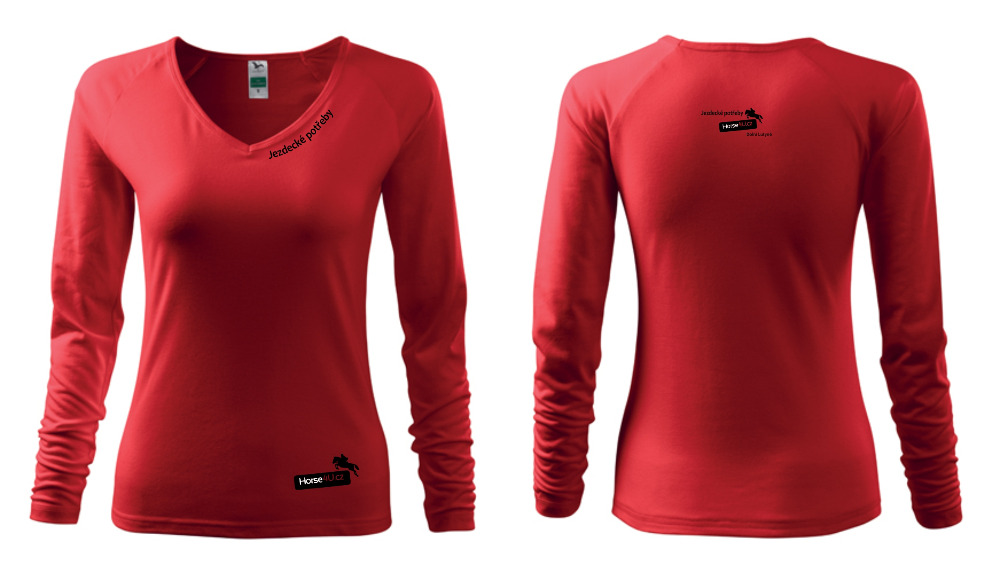 Dámské triko Elegance Červené Barva: Červená, Varianta: L