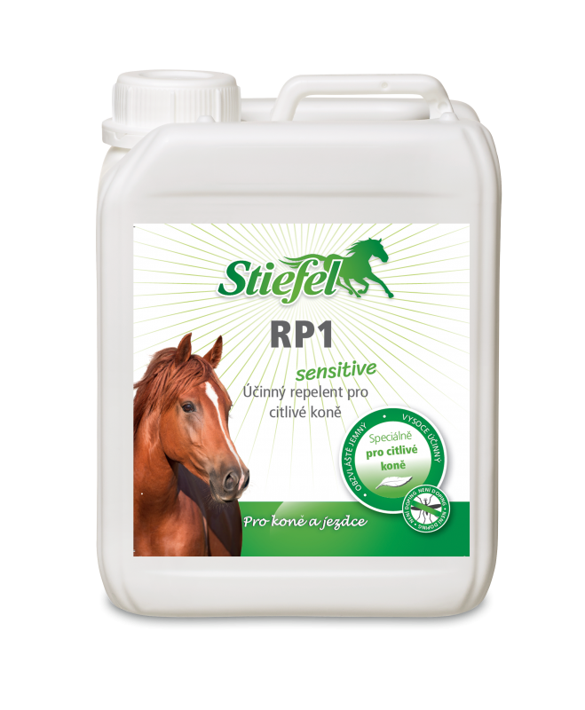 Repelent RP1 Sensitive bez alkoholu pro koně s citlivou kůží kanystr 2,5 l