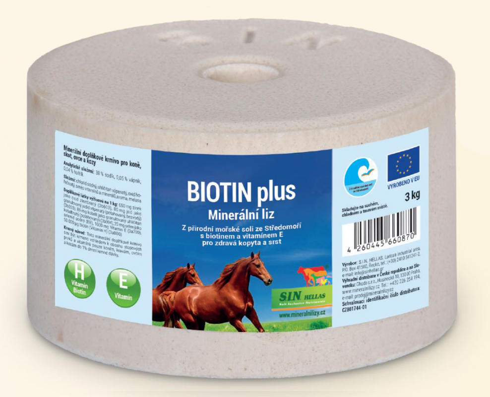 Biotin plus - minerální liz s biotinem, selenem a vitaminem E 3kg