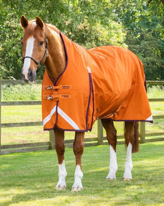 Výběhová deka Premier Equine Buster Hardy 200g Orange se zvýšeným krkem Velikost: 6,3" (145 cm)
