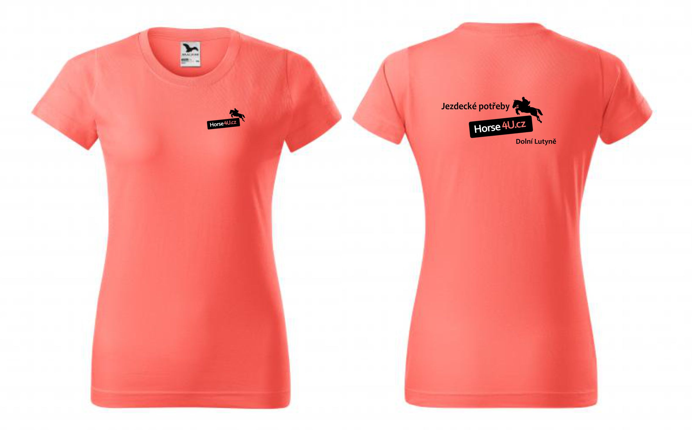 Dámské tričko BASIC Korálová Barva: Coral, Varianta: L