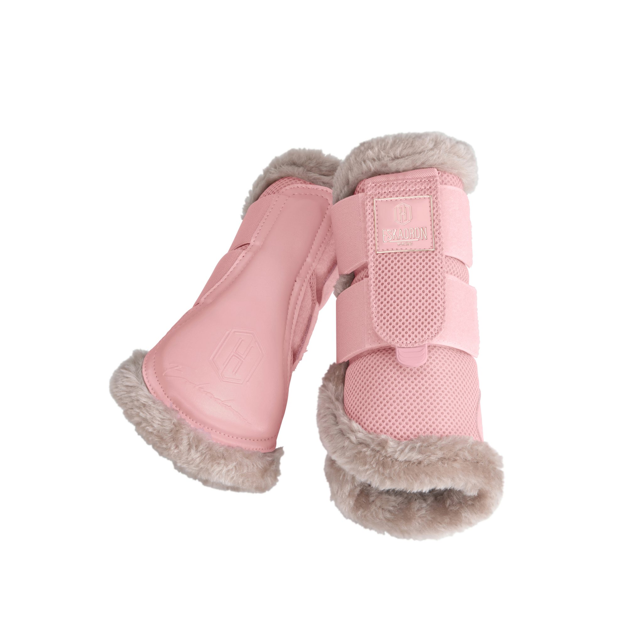 Chrániče s beránkem MESH FAUXFUR Barva: Pearl rose (růžová), Typ: M