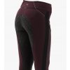 Ronia Ladies Full Seat Gel Pull On Riding Tights Wine 1ALT 768x