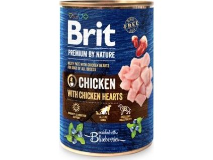 Brit Premium Dog by Nature  konz Chicken & Hearts 400 g