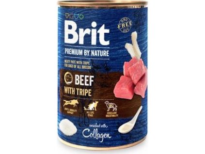 Brit Premium Dog by Nature konz Beef & Tripes 400 g