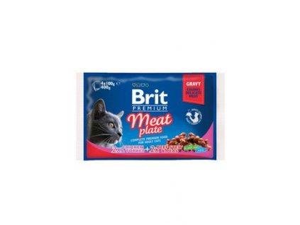Brit Premium Cat kapsa Meat Plate 400 g (4x100 g)