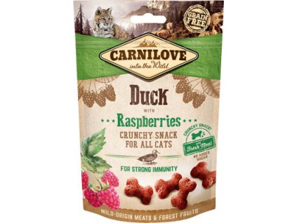 Pamlsky pro kočky Crunchy Snack Duck&Raspberries Carnilove, 50 g