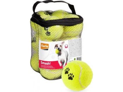 Hračka pes Tenisové míčky 12 ks 6 cm žlutá KAR