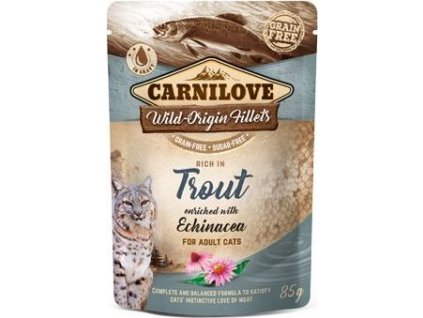 Kapsička pro kočky Carnilove Pouch Trout Enriched & Echinacea, 85 g