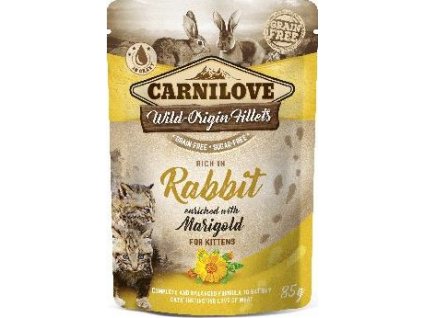 Kapsička Carnilove Cat Pouch Kitten RabbitEnriched&Marigold, 85 g