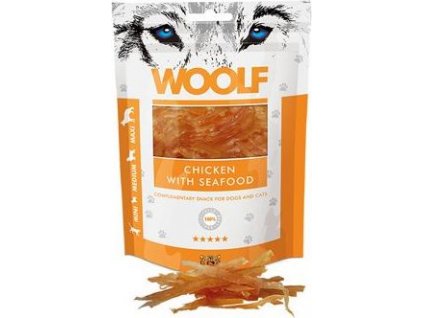 Pamlsky pro psy WOOLF, chicken with seafood, 100 g