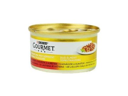 Konzerva pro kočky Gourmet Gold Purina, duš.hov.a kuře, 85 g