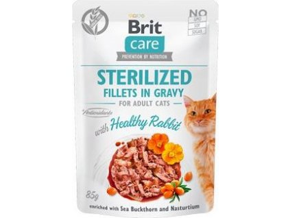 Kapsička pro kočky Brit Care, Fillets Gravy Steril Healthy Rabbit, 85 g