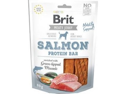 Pochoutka pro psy Brit Jerky Salmon Protein Bar, 80 g