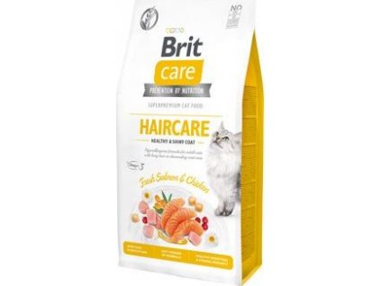 Granule pro kočky GF Haircare Healthy&Shiny Coat Brit Care, 7 kg