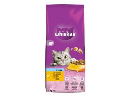 Granule pro kočky Dry STERILE s kuřecím masem Whiskas, 14 kg