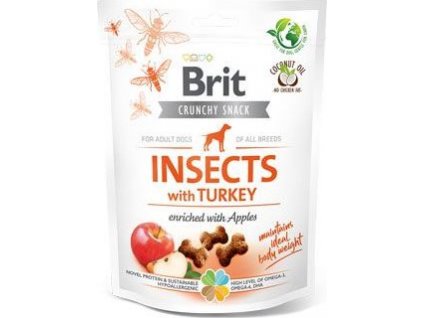 Pochoutka pro psy Crunchy Crack. Insec. Turkey Apples Brit Care, 200 g