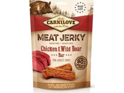 Pochoutka pro psy Jerky Boar&Chicken Bar Carnilove, 100 g