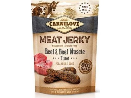 Pochoutka pro psy Jerky Beef with Beef Muscle Fillet Carnilove, 100 g
