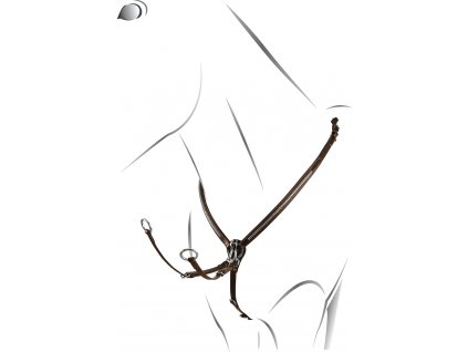 Poprsník kožený Silver Clincher Equestro, tmavě hnědý