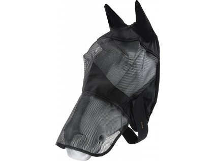 Maska proti hmyzu HorseGuard, s ochranou uší a nozder, černá