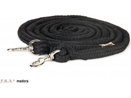 Otěže provazové Madora F.R.A., 300cm, černé