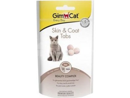 Tabletky pro kočky GIMCAT, skin&coat, 40 g