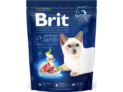 Granule Brit Premium Cat by Nature Sterilized Lamb, 300 g