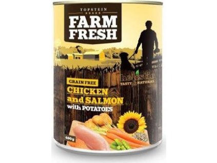 Konzerva pro psy Farm Fresh Dog Chicken&Salmon with Potatoes, 800 g