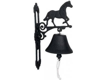 Zvonek s koněm HKM, litinový, černý