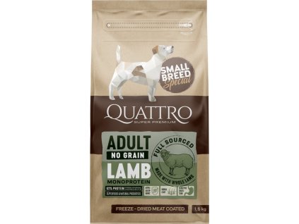 Granule pro psy QUATTRO Dog Dry SB Adult, Jehně, 1,5 kg