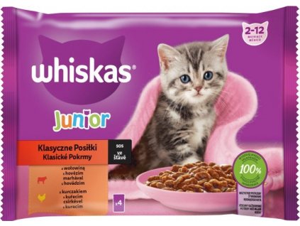 Kapsičky pro kočky Whiskas Core Junior klasický výběr, 4x85 g