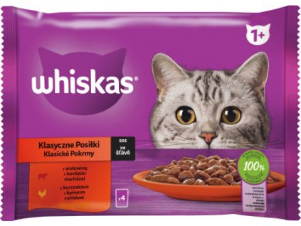 Kapsičky pro kočky Whiskas Klasický výběr ve šťávě, 4x85 g