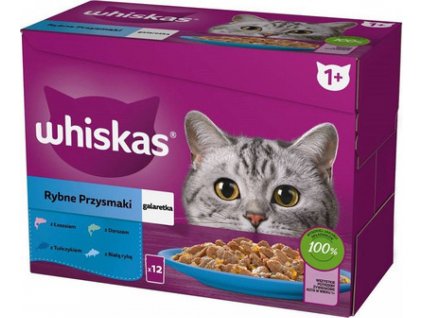 Kapsičky pro kočky Whiskas Core, rybí výběr v želé, 12x85 g