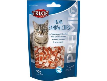 Pamlsky pro kočky Trixie Premio, Tuna Sandwiches, tuňák a kuřecí, 50 g