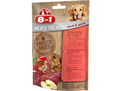 Pamlsky pro psy 8in1 Meaty Treats FD, Duck/Apple, 50 g