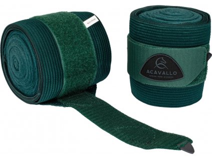 Bandáže elastické Acavallo, pár, 3,8m, hunter green