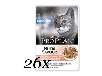 Kapsičky pro kočky ProPlan Housecat, losos, 26x85 g