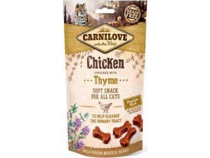 Pochoutka pro kočky Semi Moist Snack Chicken&Thyme Carnilove, 50 g