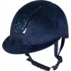 Helma jezdecká Lady Shield Sparkle Velours HKM, deep blue
