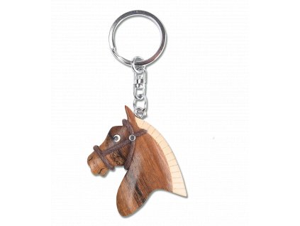 Dřevěný přívěšek na klíče ve tvaru koníka