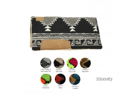 0009204 western saddle pad navajo with removable wool ss00063