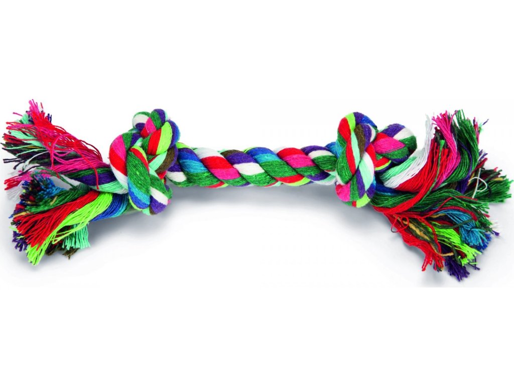 Hračka pro psy lano Bone Beeztees, 20 cm, multicolor