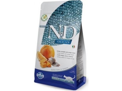 N&D GF OCEAN CAT Adult Herring, Pumpkin & Orange 5 kg