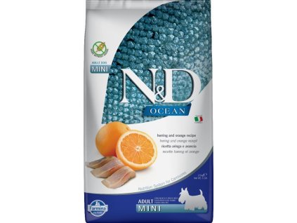 N&D GF OCEAN DOG Adult Mini Herring & Orange 2,5 kg